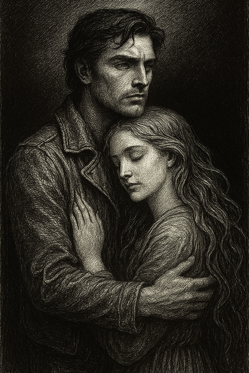 A couple in a tragic embrace